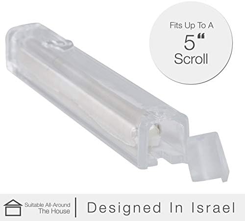 AS Mezuzot Clear Lucite Mezuzah Case with Silver Shin Design