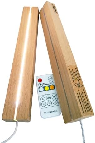 JUJIU 118 Inch LED Lighted Wood Pedestal Stand with Remote Control