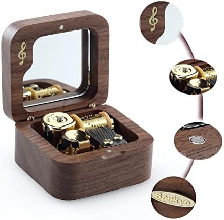Wooden Wind-up Music Box with You Are My Sunshine Tune
