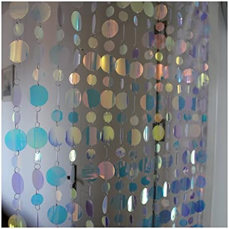 QueenBox 5Pcs 394in Round Sequin Curtain