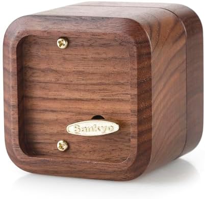 Walnut Wood Music Box Proposal Ring with You Are My Sunshine Tune
