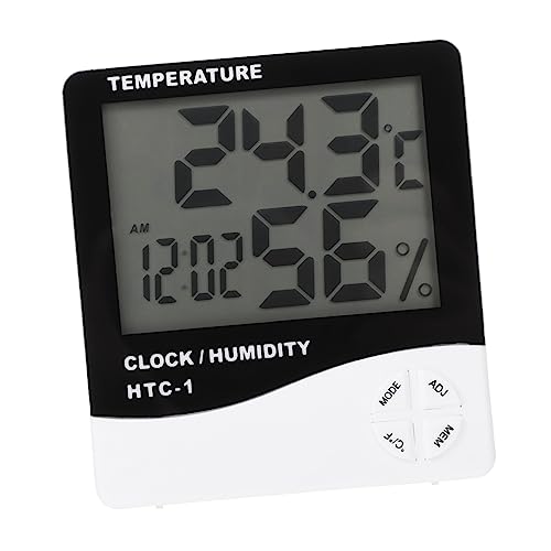 1pc LCD Thermometer Clock for Indoor Temp Humidity Monitoring