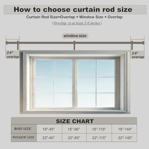 Adjustable Curtain Rods 18 to 45 Inches 1 Inch Diameter Metal