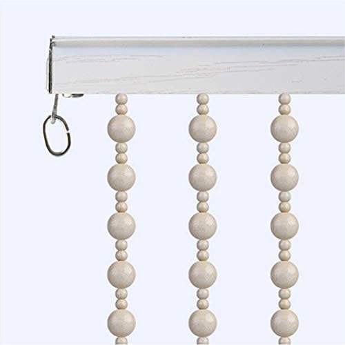 White Beaded Door Curtain with Customizable Strand Options