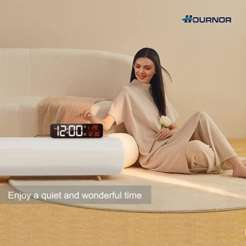 Large Digital Wall Clock with Alarm and Temperature Display