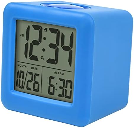 Equity 73005 Blue Soft Cube LCD Alarm Clock with Smart Light 1