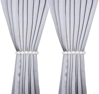 SUQ I OME Pearl Beaded Magnetic Curtain Holdbacks