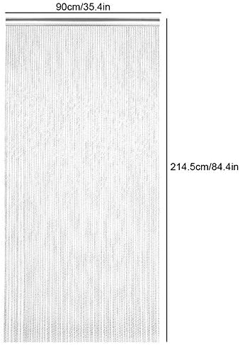 Doorway String Curtain with Silver Aluminum Chain