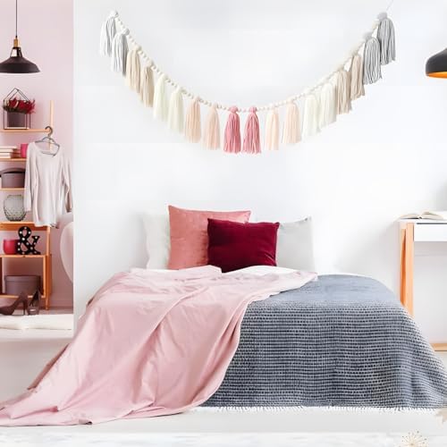 433 Inch Rainbow Tassel Garland for Kids Room