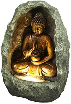 1475 Inch Golden Buddha Fountain with LED Light