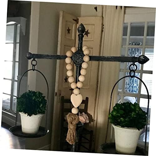 Garneck Wooden Bead Garland Rustic Tassels