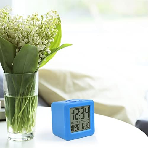 Equity 73005 Blue Soft Cube LCD Alarm Clock with Smart Light 1