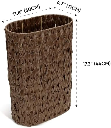 HAMOTOPI Tall Narrow Umbrella Stand with Wicker Basket