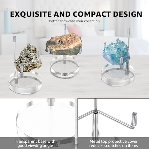 3Pcs Adjustable Metal Arms Display Stand for Rocks and Gems