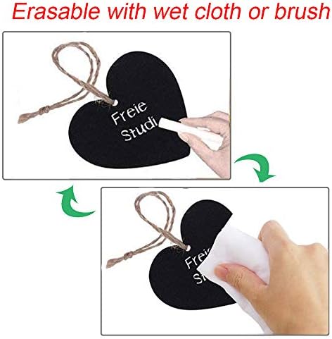 15Pcs Mini Heart Shaped Chalkboard Signs for Decorations