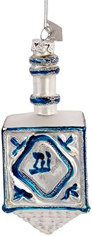 Kurt Adler 4-14 Inch Noble Gems Glass Dreidel Hanukkah Ornament