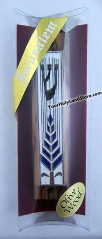Olive Wood Mezuzah with Shema Scroll
