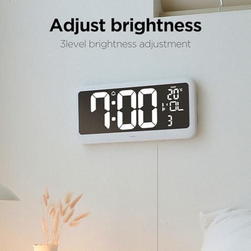 Mooas Digital Alarm Clock with Mirror Display