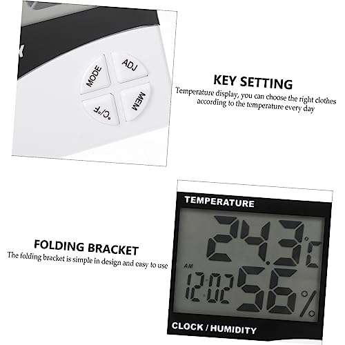 1pc LCD Thermometer Clock for Indoor Temp Humidity Monitoring
