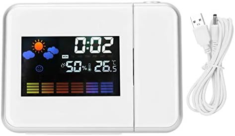 White Projection Alarm Clock with Weather Forecast