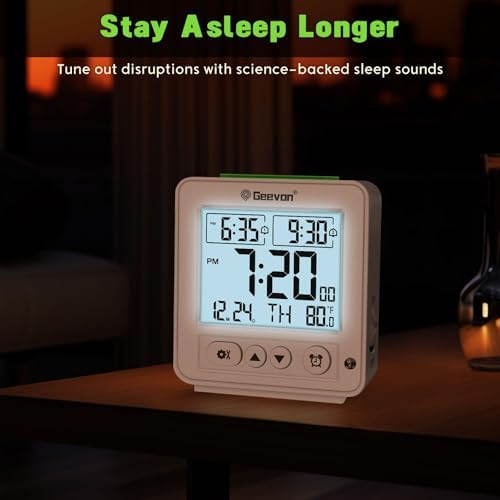 Geevon Smart Night Light Alarm Clock with Dual Alarm and Temperature Monitor