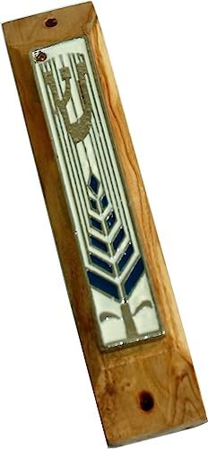 Olive Wood Mezuzah with Shema Scroll
