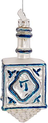 Kurt Adler 4-14 Inch Noble Gems Glass Dreidel Hanukkah Ornament