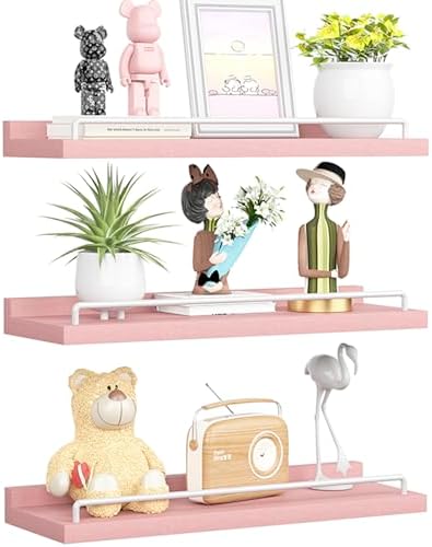 Pink and White Floating Shelves Set of 3