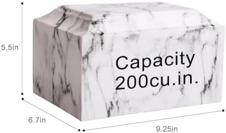 MAKEYS White Classic Cultured Marble Cremation Urn