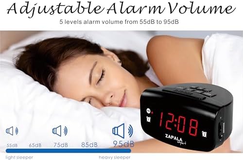 Zapala Expert Alarm Clock with 2 Alarms and USB Charging
