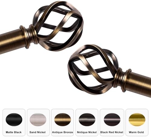 Adjustable Curtain Rods 18-88 Inches Antique Brass