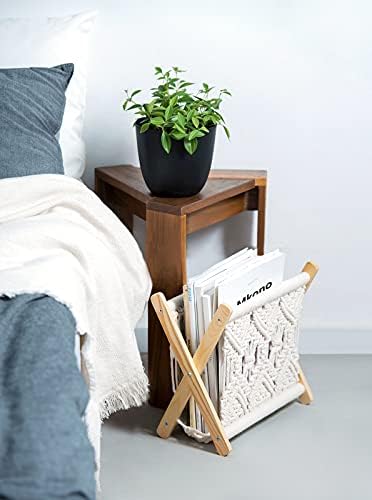 Mkono Macrame Magazine Rack Boho Storage Holder