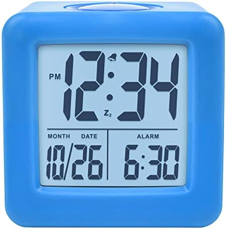 Equity 73005 Blue Soft Cube LCD Alarm Clock with Smart Light 1
