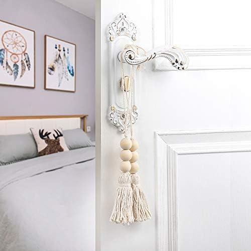 Farmhouse Wood Bead Tassel Garland