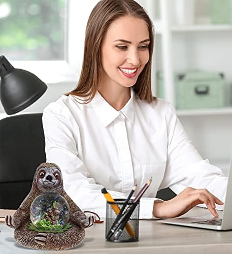 CoTa Global Sloth Snow Globe - Sparkly Pink Glitter Decor