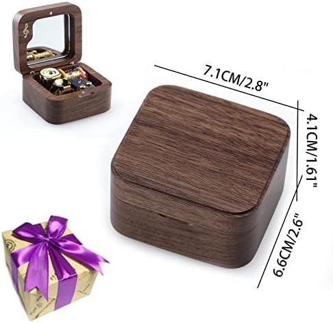 Wooden Wind-up Music Box with You Are My Sunshine Tune