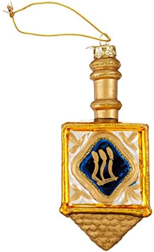 Kurt Adler 4-Inch Glass Jewish Dreidel Ornament Hanukkah