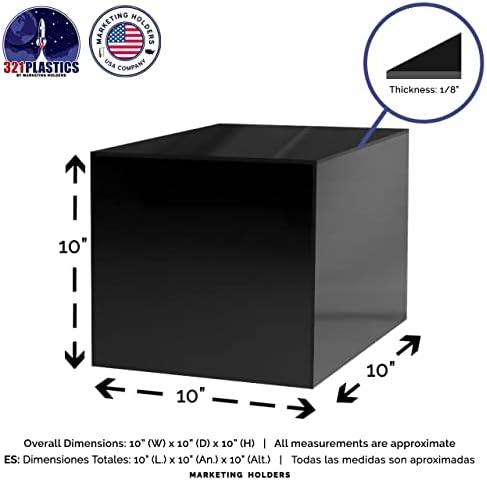 Acrylic Pedestal Stand 10x10x10 Black Display Riser