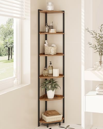 6-Tier Corner Shelf Stand with Metal Frame