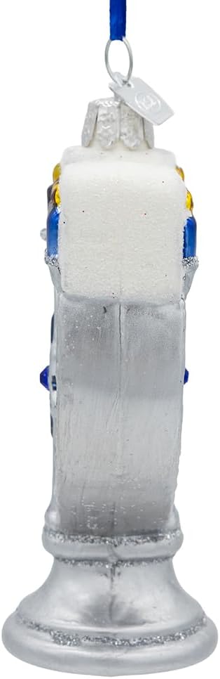 Kurt Adler 375 Inch Noble Gems Glass Menorah Ornament