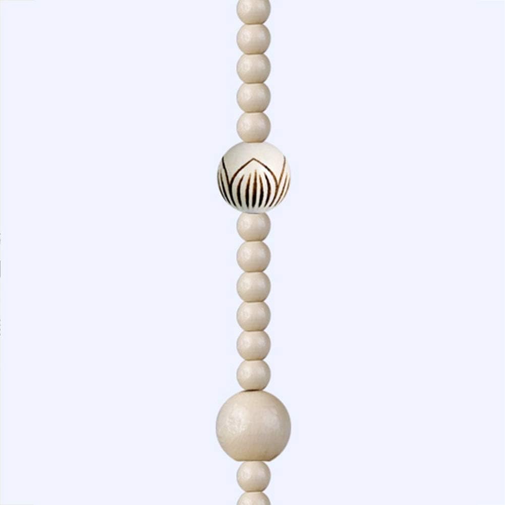 White Beaded Door Curtain with Customizable Strand Options