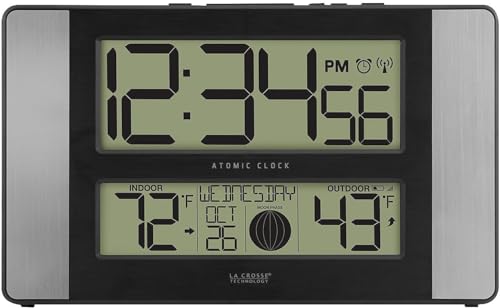 La Crosse Technology Atomic Digital Clock with Temperature and Moon Phase