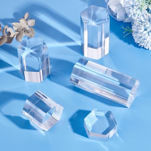 BENECREAT 5 Pcs Acrylic Display Pedestals