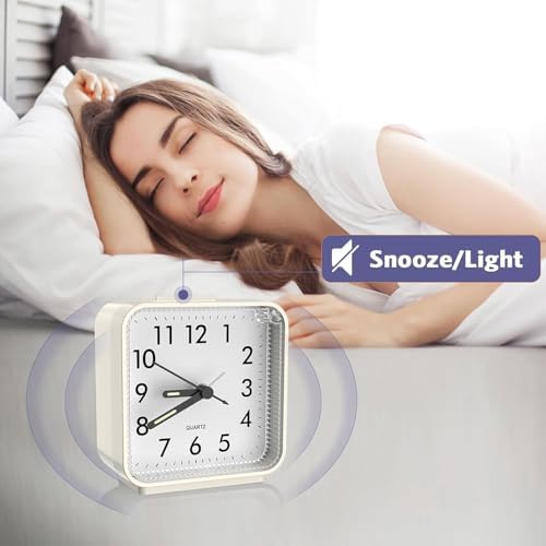 Oqimax Silent Alarm Clock with Night Light and Large Display