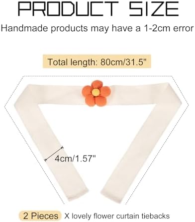 Uxcell Flower Curtain Tiebacks 2 Pack Bohemian Style