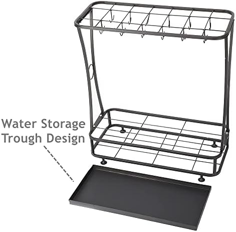 Tonchean Umbrella Rack Stand with 21 Slots and Drip Tray Black
