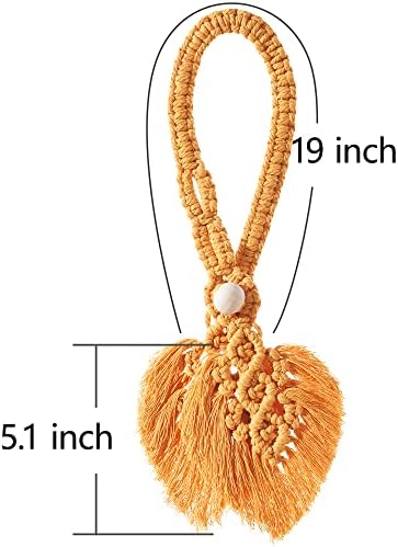 Handmade Cotton Curtain Tiebacks with Adjustable Wooden Beads