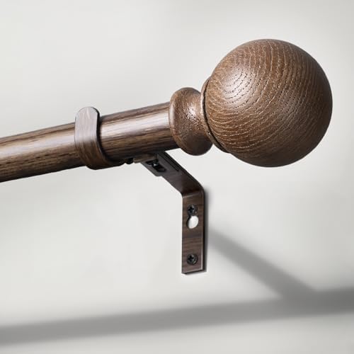 BRIOFOX Imitation Walnut Wood Curtain Rods 72-144 Inch
