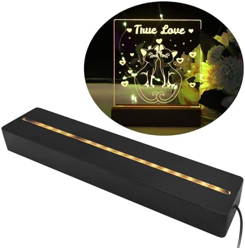 124 Inch Black Wooden Display Pedestal with LED Lights