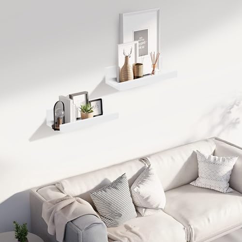 Muzilife 12 Inch Floating Wall Ledge Shelves Set of 2